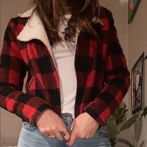 Dee Elle plaid biker jacket.